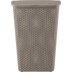 REYPLAST - Cesto Canasto Para Ropa Bali 55 Litros Con Tapa Color Taupe