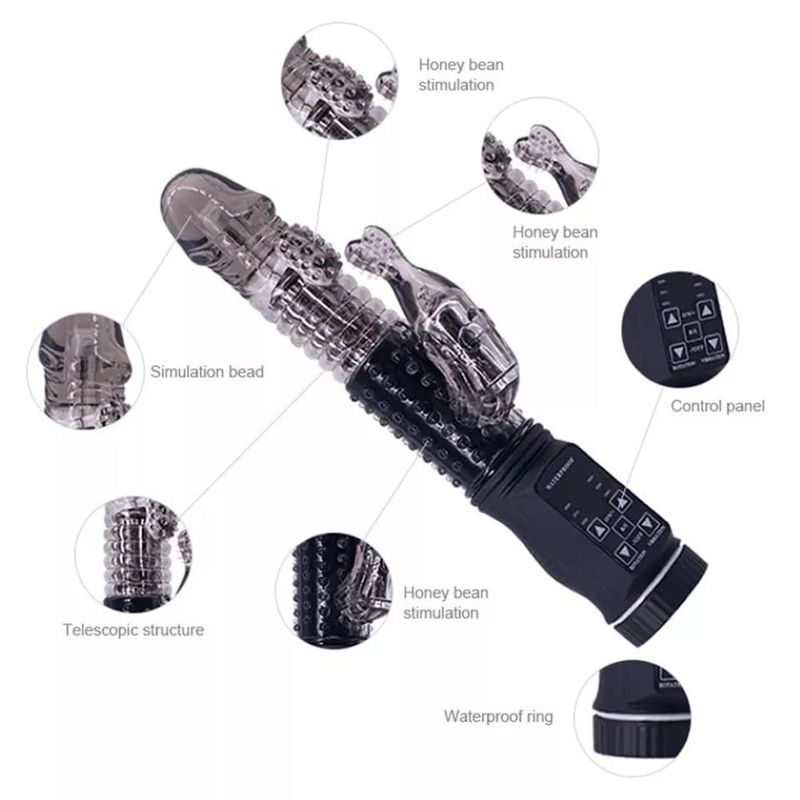 UNIVERSAL - VIBRADOR CON ROTACION 12 VELOCIDADES PARA MUJER COLOR NEGRO