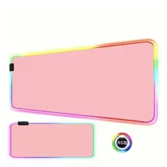 GENERICO - Mouse Pad Gamer Led Rgb Usb 80x30cm Rosa