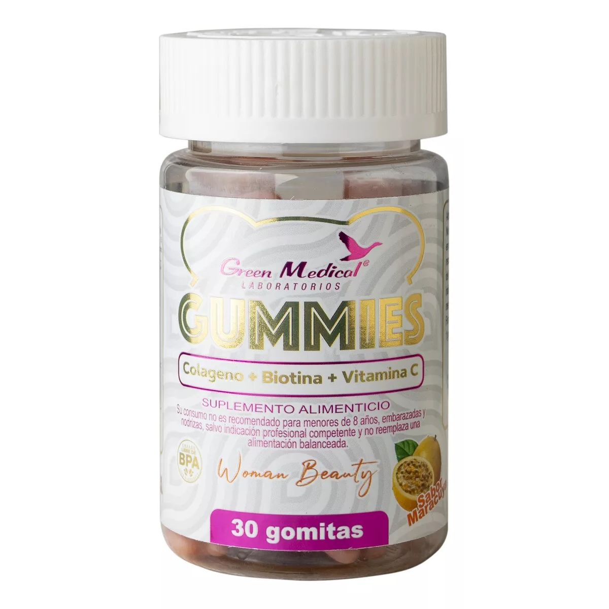 GREEN MEDICAL - Gummies Woman Beauty Biotina + Colageno + Vit C  Gm 1 Frasco