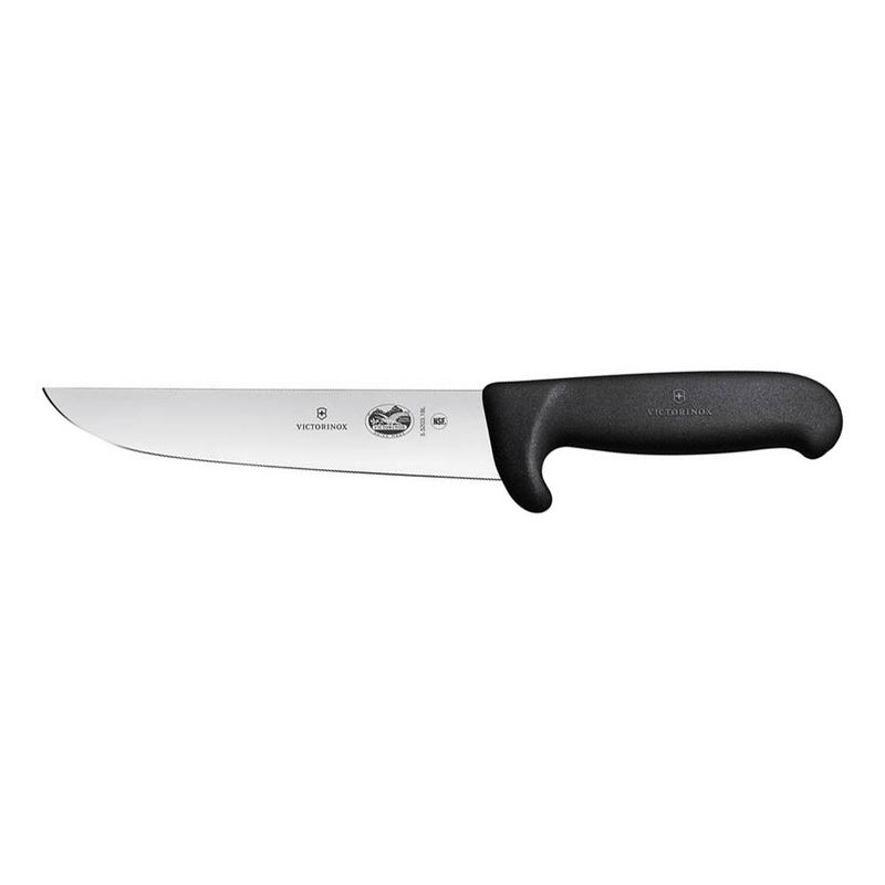 VICTORINOX - Cuchillo Carnicero Fibrox color Negro. Hoja 23 cm. Victorinox