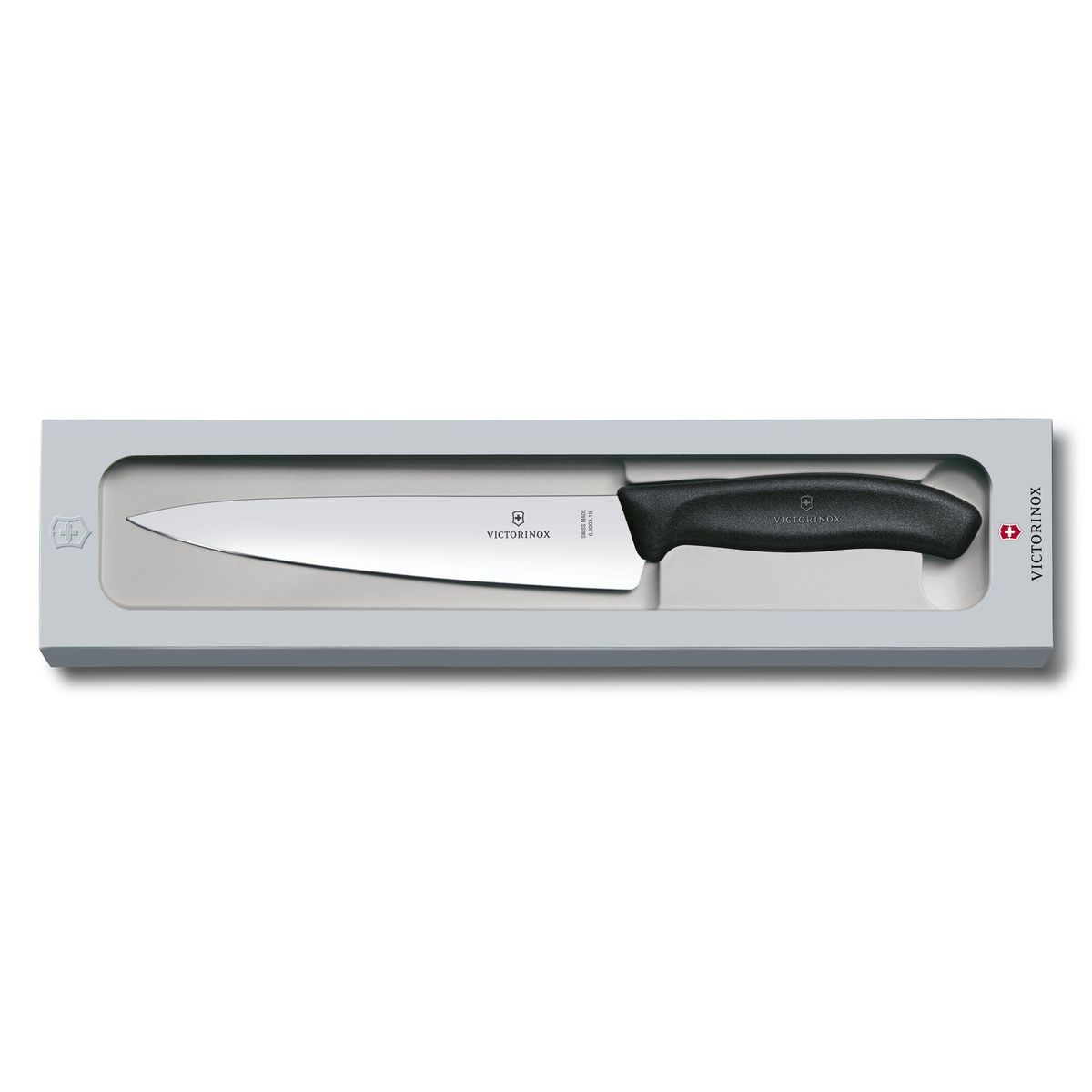 VICTORINOX - Cuchillo para trinchar Swiss Classic color Negro, Caja. Hoja 19 cm. Victorinox
