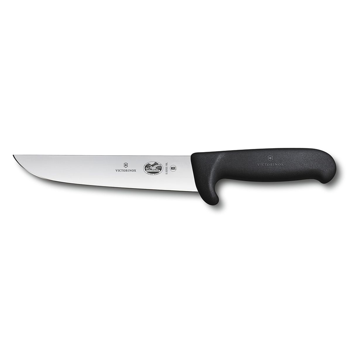 VICTORINOX - Cuchillo Carnicero Fibrox color Negro. Hoja 18 cm. Victorinox