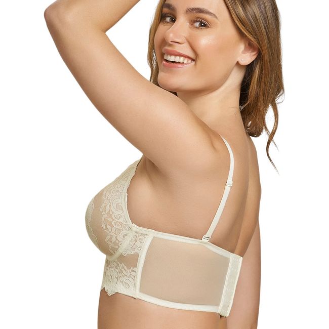 LEONISA - Sostén tipo bralette en encaje y transparencias 011967 Marfil