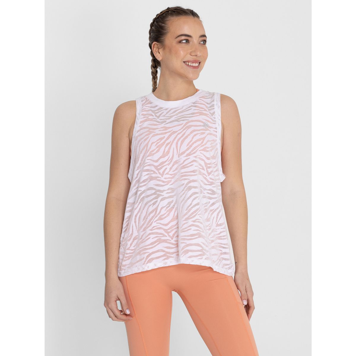 BSOUL - Polera Sin Mangas Zebra Tank Blanco Mujer BSOUL