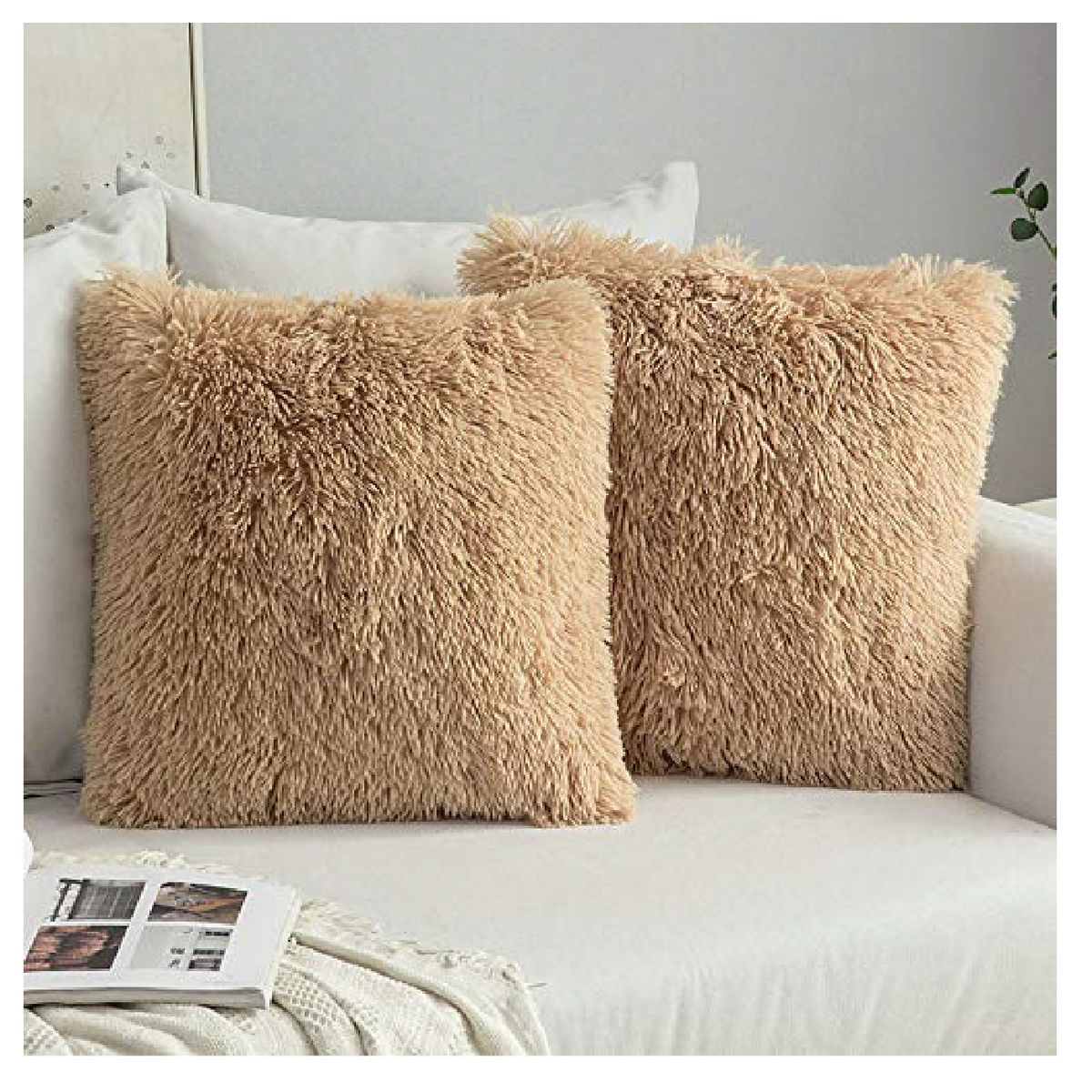 GENERICO - Funda Para Cojin Pelo Medio - Crema