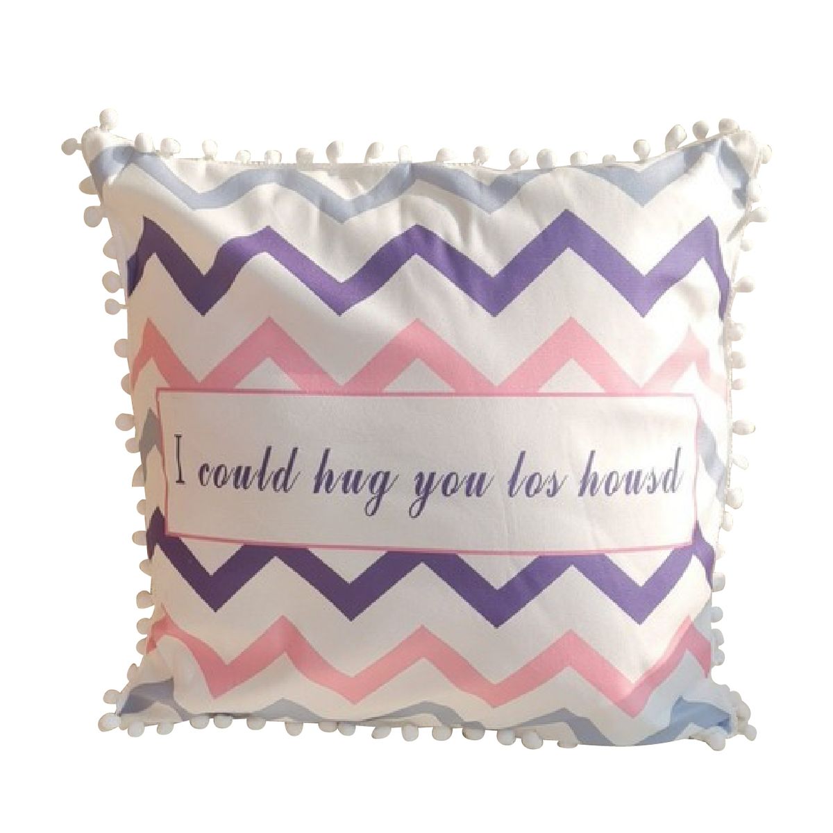 GENERICO - Funda Terciopelo Para Cojin Con Pompon - Diseño 67