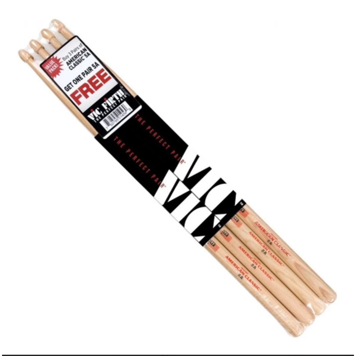 VIC FIRTH - Pack 3 Baquetas Vic Firth + 1 de American Classic 5A
