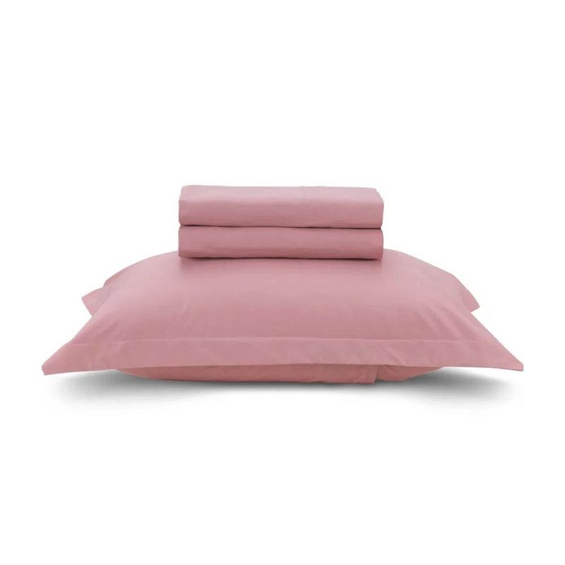 KARSTEN - Juego de sábanas Karsten Liss 1.5 plazas 180 hilos Rosa