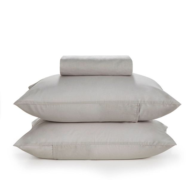KARSTEN - Sábana bajera Karsten Nuance 2 plazas 150 hilos Gris