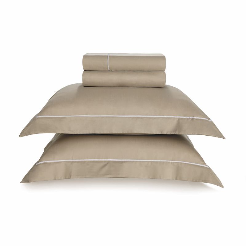 KARSTEN - Juego de sábanas Karsten Enrico Súper King 300 hilos Beige