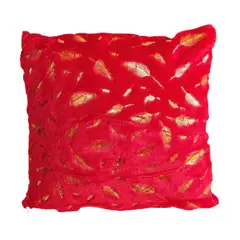 GENERICO - Funda Para Cojin De Plumas - Pelo Corto - Roja