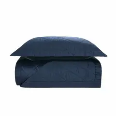 KARSTEN - Cubrecama Domos 1.5 plazas 270 hilos Azul Marino