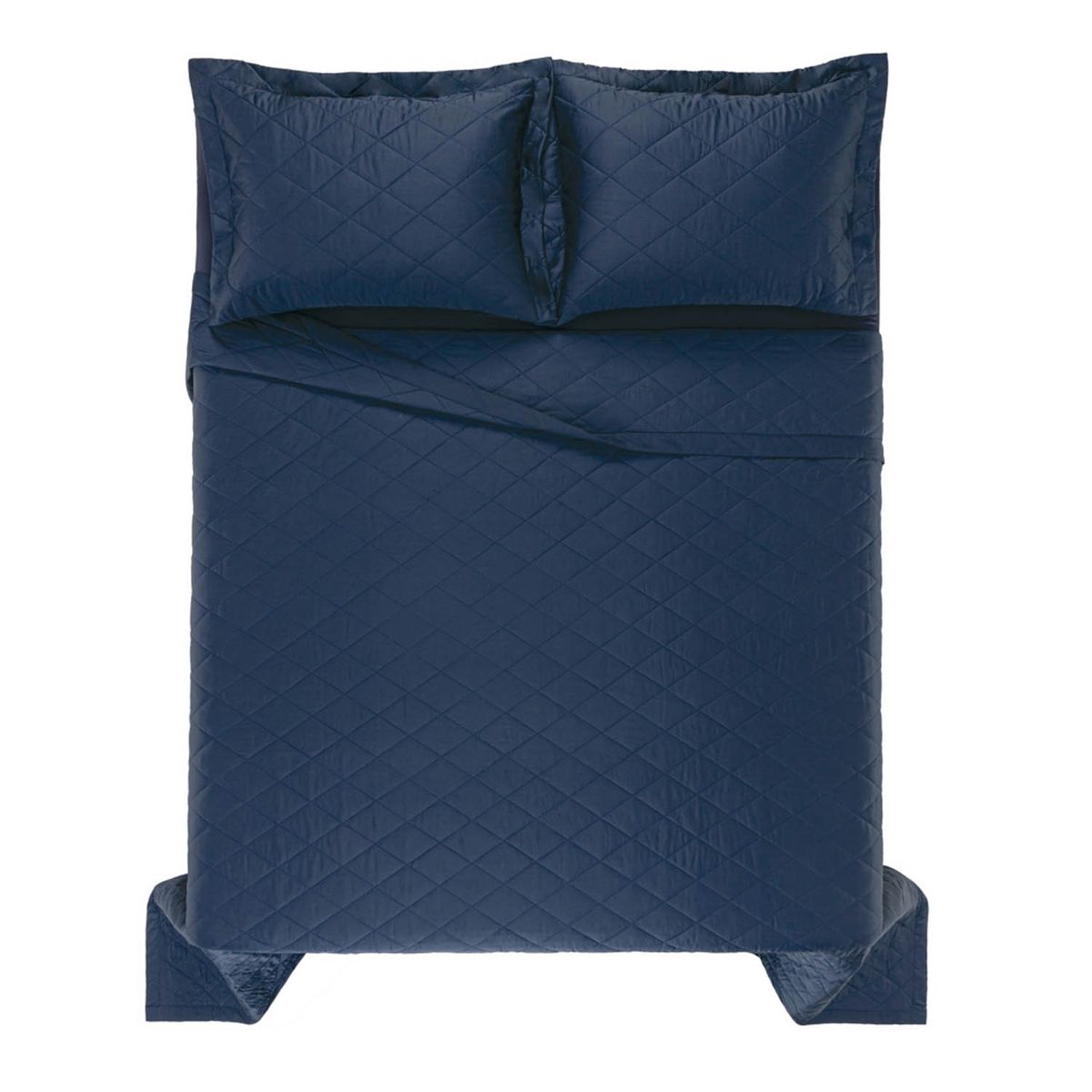 KARSTEN - Cubrecama Karsten Domos 1.5 plazas 270 hilos Azul Marino