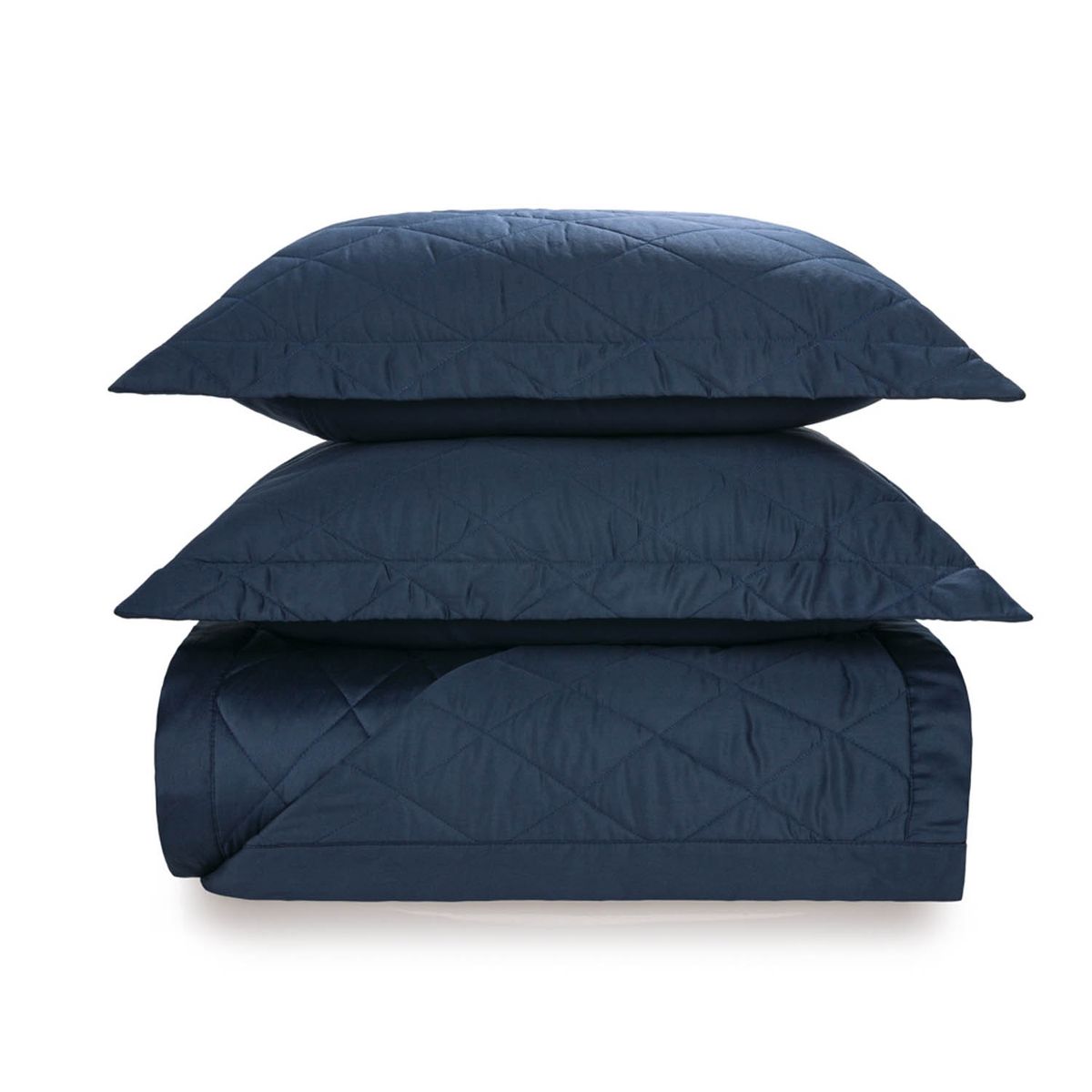 KARSTEN - Cubrecama Karsten Domos King 270 hilos Azul Marino