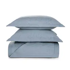 KARSTEN - Cubrecama Liss King 180 hilos Azul Piedra
