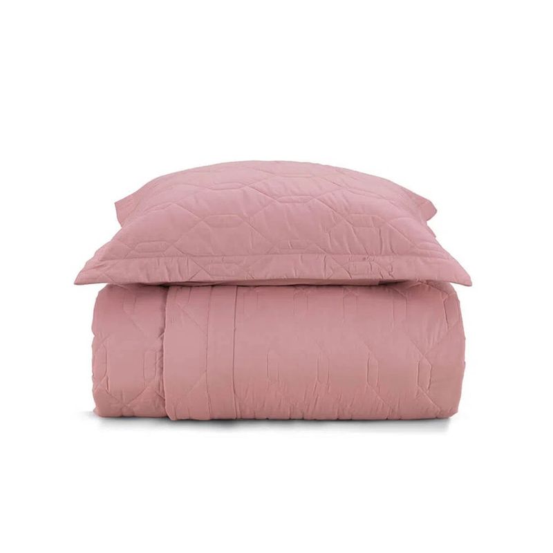 KARSTEN - Cubrecama Karsten Liss 1.5 plazas 180 hilos Rosa