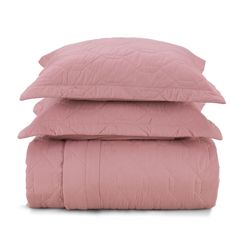KARSTEN - Cubrecama Karsten Liss King 180 hilos Rosa