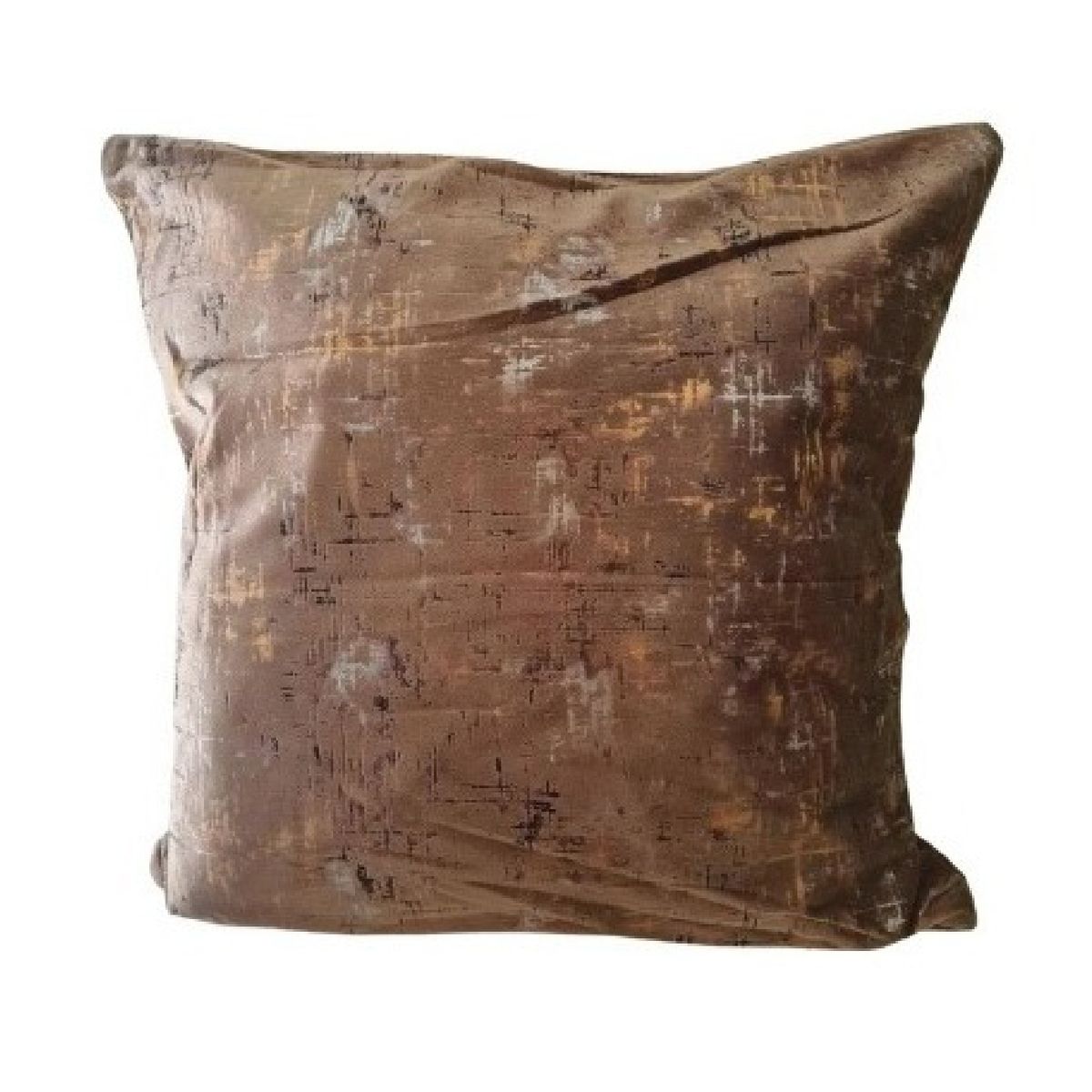 GENERICO - Funda Terciopelo Para Cojin - Marron Con Destellos Dorados
