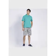 TRUVAL - Polera Manga Corta Jacquard Mc Azul