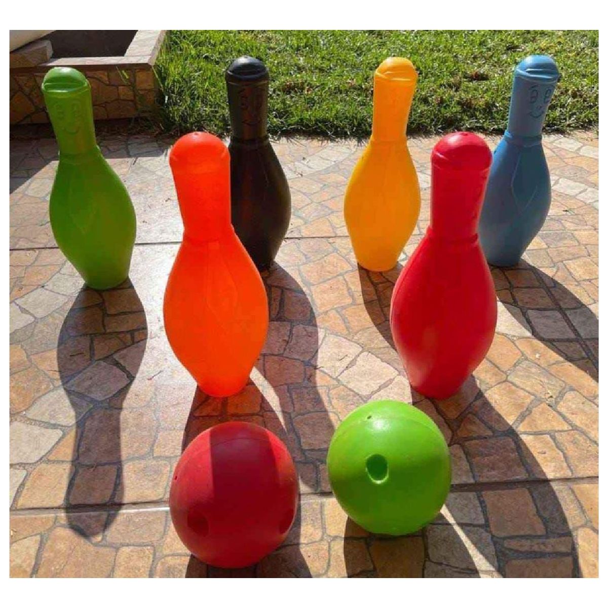 GENERICO - Juego de Bowling - Palitroques Grandes - 6 Pinos 2 Bolas