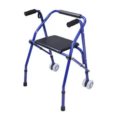 FIRST CARE - ANDADOR ALUMINIO 2 RUEDAS PLEGABLE CON ASIENTO PREMIUM
