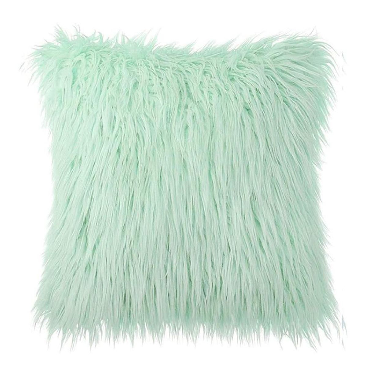 GENERICO - Funda Para Cojin Pelo Largo - Verde Agua