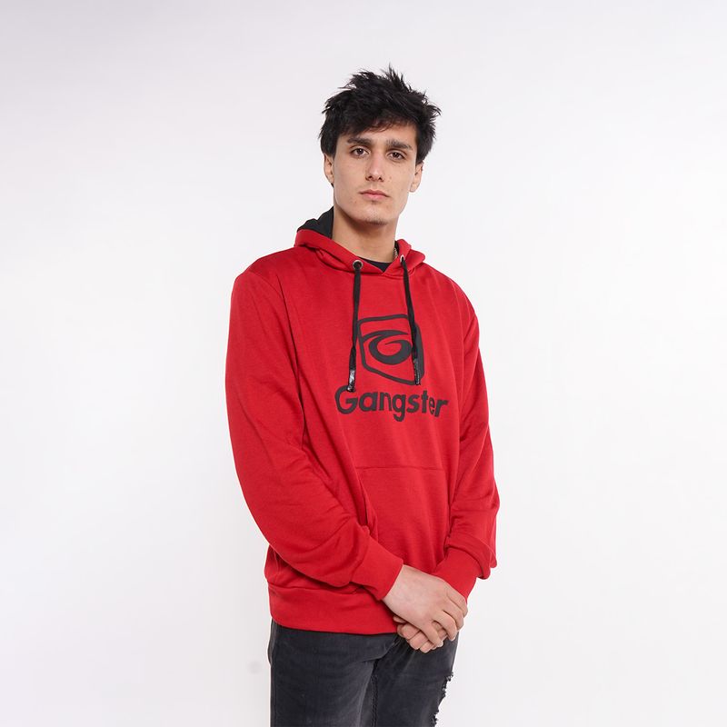 GANGSTER - Poleron Hoodie Delgado Insti Rojo Gangster