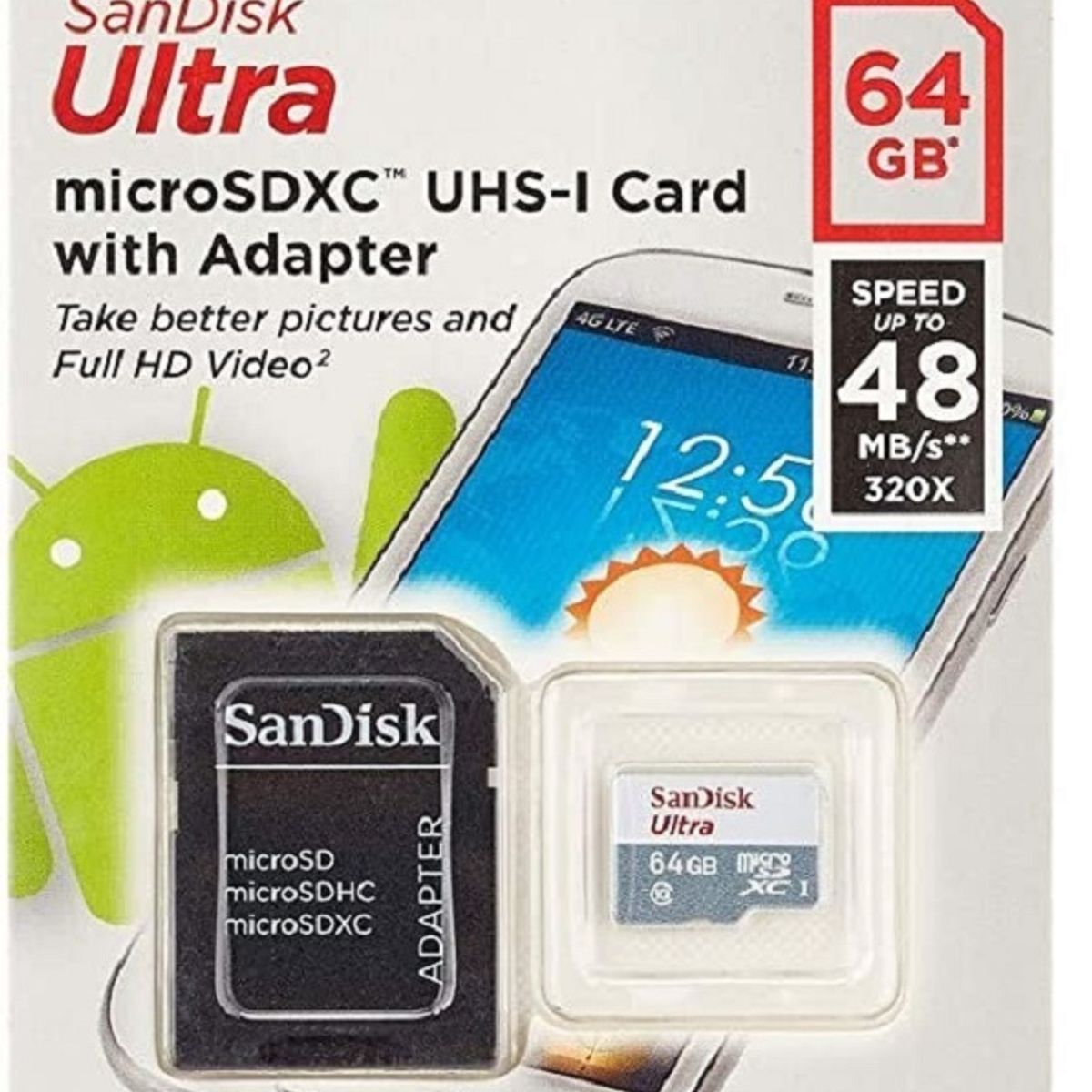 SANDISK - Pack 2 SanDisk Ultra 64GB microSDXC Tarjeta de memoria MICRO64GBX2