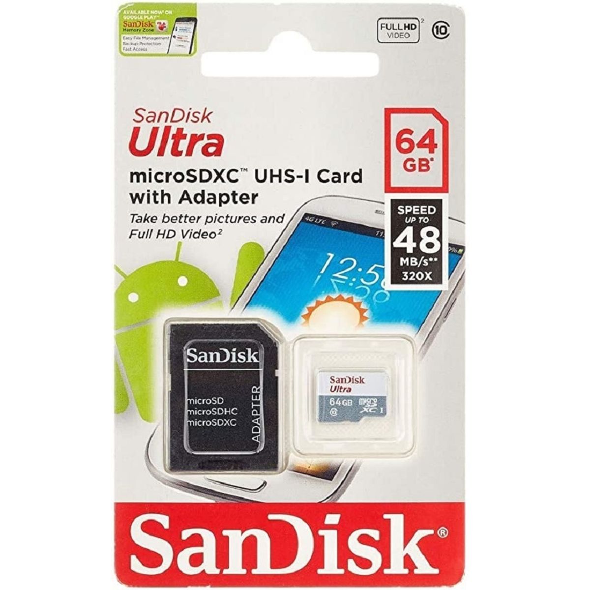 SANDISK - Pack 2 SanDisk Ultra 64GB microSDXC Tarjeta de memoria MICRO64GBX2
