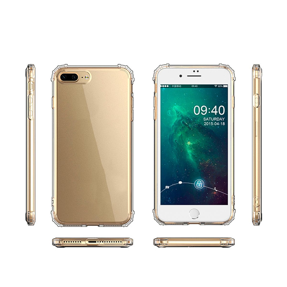 GENERICO - Carcasa Para iPhone 8 Plus Reforzada Y Lamina Mica de Vidrio.