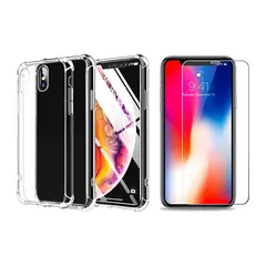 GENERICO - Carcasa Para iPhone XS Y Lamina Mica de Vidrio