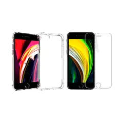 GENERICO - Carcasa Para iPhone SE 2020 Y Lamina Mica de Vidrio