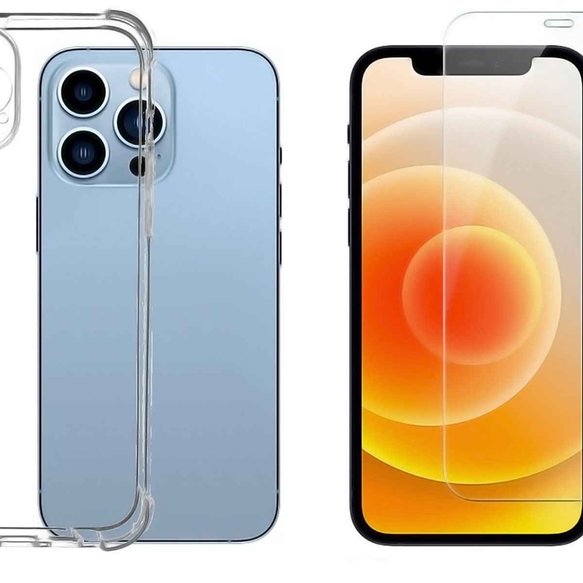 GENERICO - Carcasa Para iPhone 12 Pro Y Lamina Mica de Vidrio