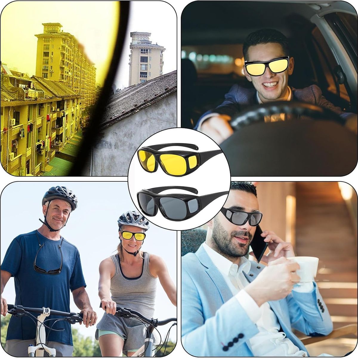 KUANGYE - Pack Gafas Vision Nocturna Para Conducir