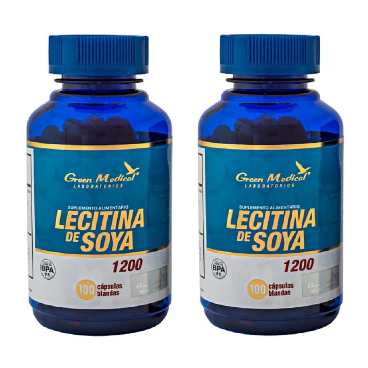 GREEN MEDICAL - Lecitina De Soya Gm 200 Caps 2 Frascos 2x100 Caps