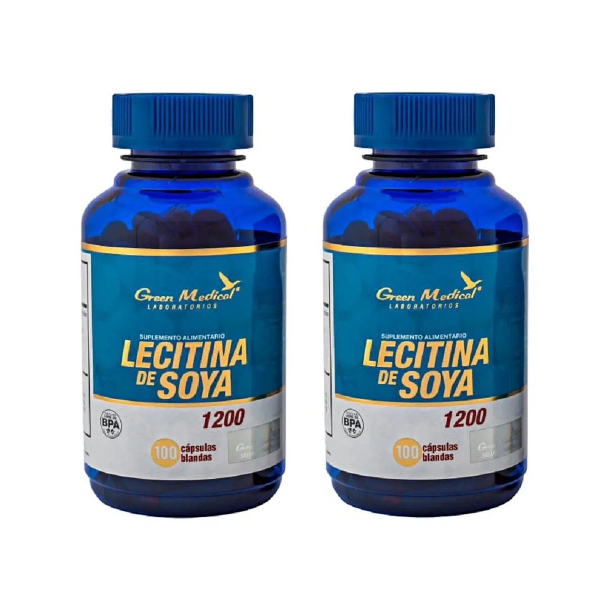 GREEN MEDICAL - Lecitina De Soya Gm 200 Caps 2 Frascos 2x100 Caps