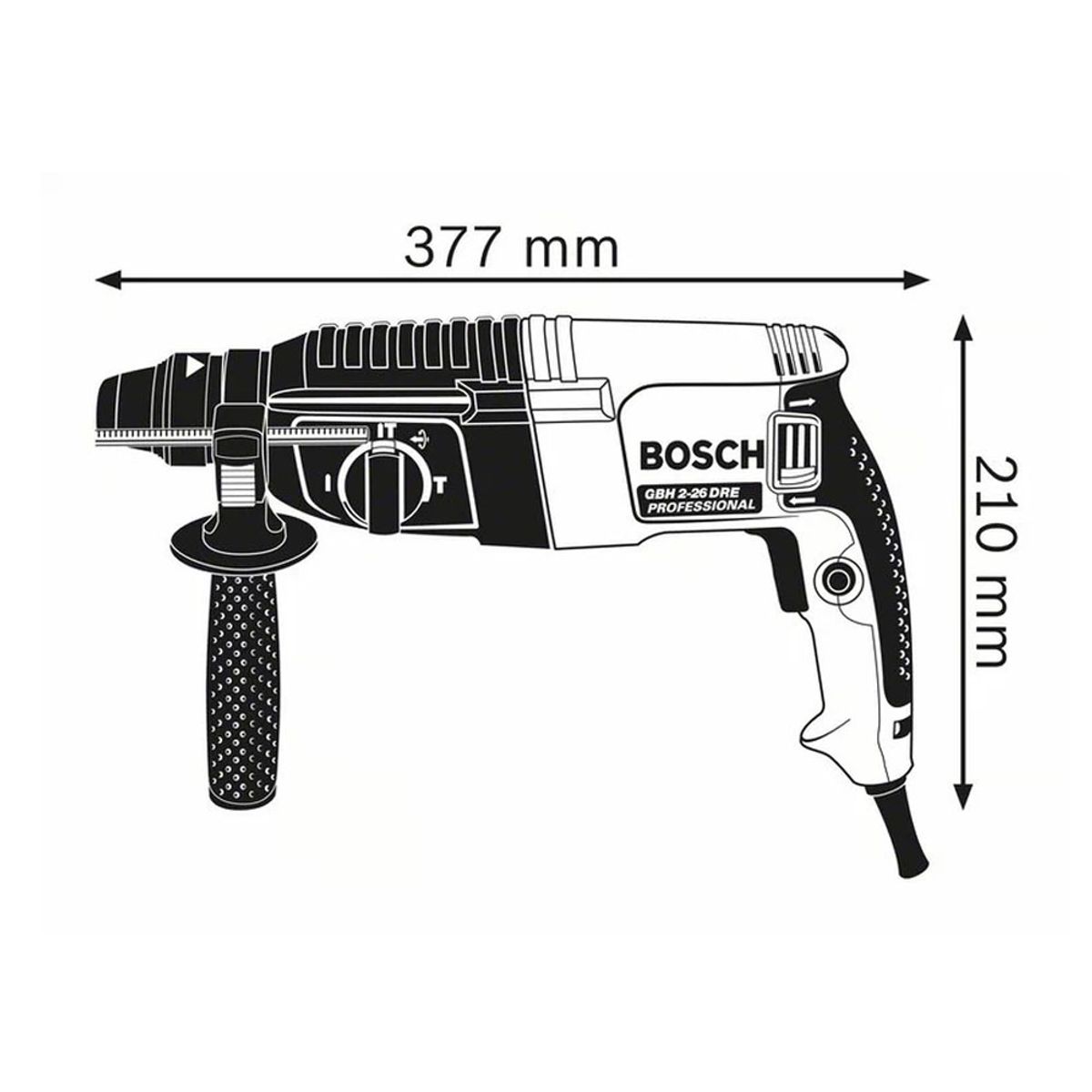 BOSCH - Martillo perforador con SDS Plus Bosch Model GBH 2-26 DRE