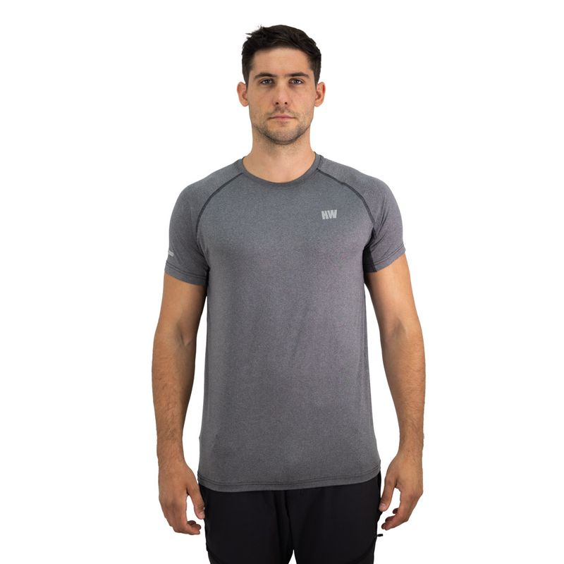 HARDWORK - Polera Dry Fit Hw Spx Manga Corta Hombre Carbon Grey