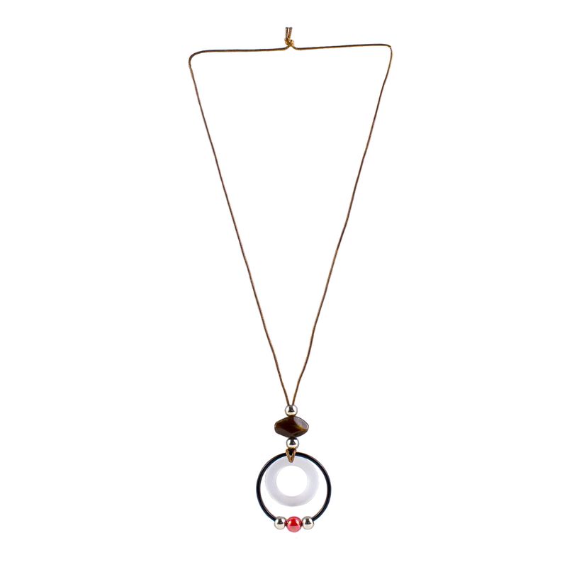 MAILEA - Collar circulo y 3 bolones mujer acrílico