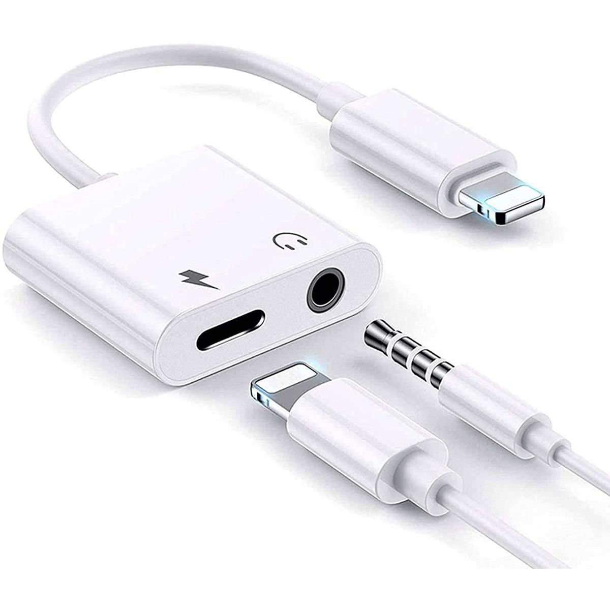 GENERICO - Adaptador iphone lightning  3.5mm AUX Headphone