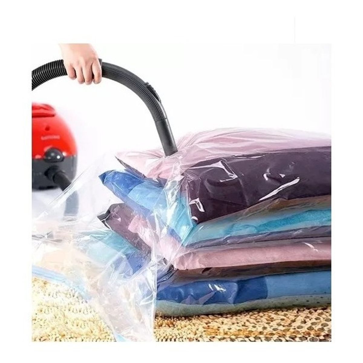 GENERICO - Pack Bolsa Al Vacio Para Comprimir Ropa Ahorra Espacio 70 CM X 110 CM