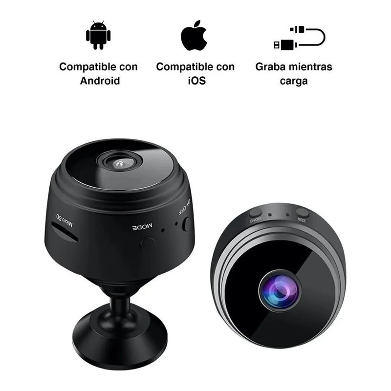 GENERICO - Camara Espía Mini Oculta Seguridad Android iOS Inalambrica