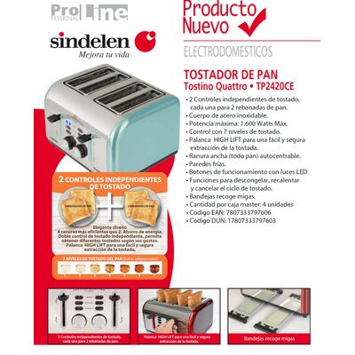 Imagen 2 del producto Tostador Eléctrico 4 Rebanadas Tp-2420