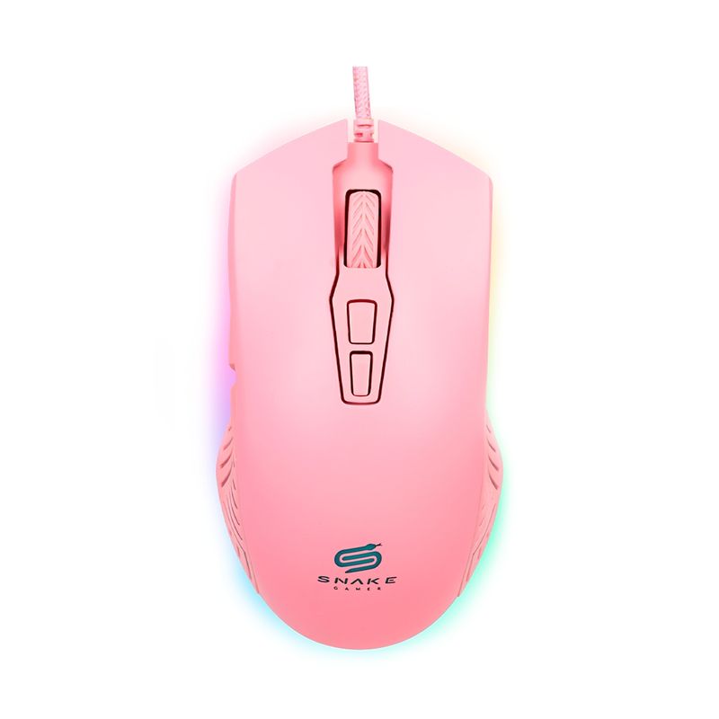 SNAKE GAMER - Mouse Snake Gamer Najash Pinkker NJ330 Rosa 6400 DPI RGB USB - Rosa