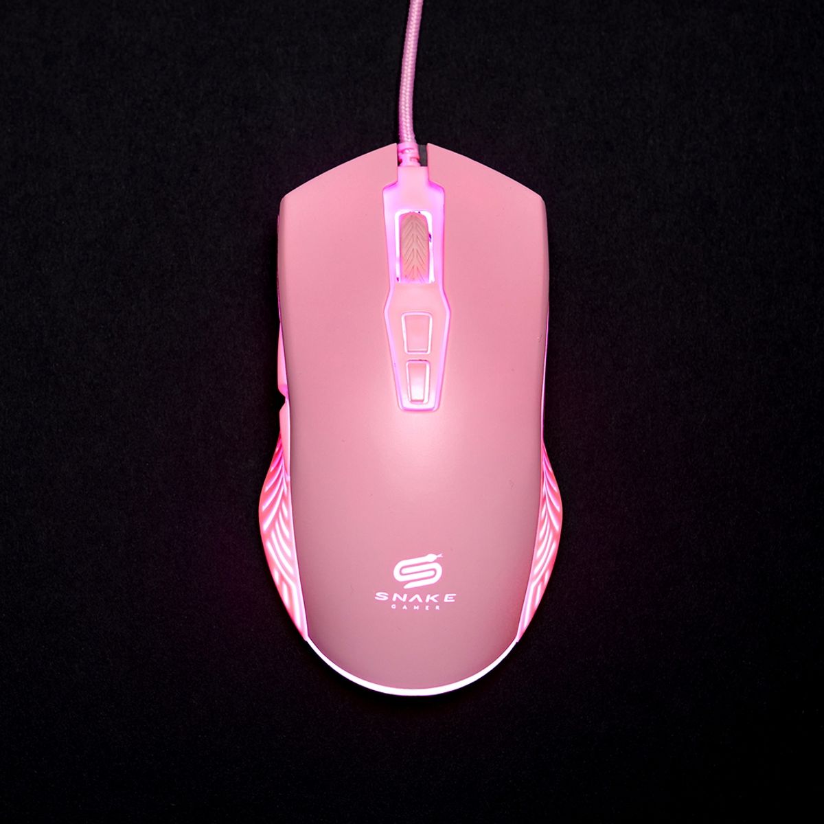 SNAKE GAMER - Mouse Snake Gamer Najash Pinkker NJ330 Rosa 6400 DPI RGB USB - Rosa