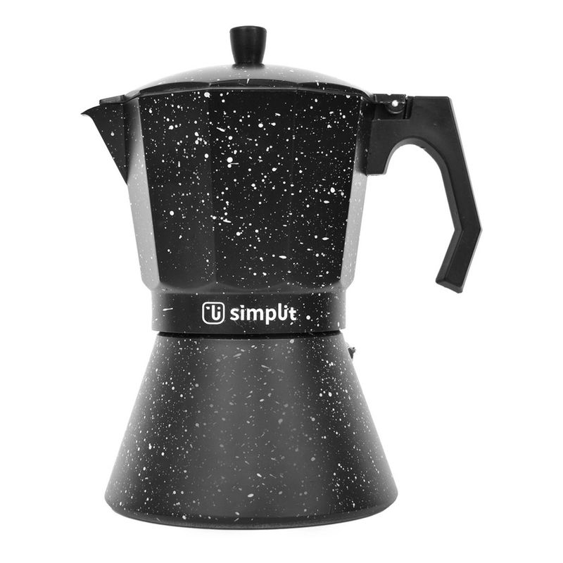 SIMPLIT - Cafetera Italiana Negra Granito 12 Tazas Simplit