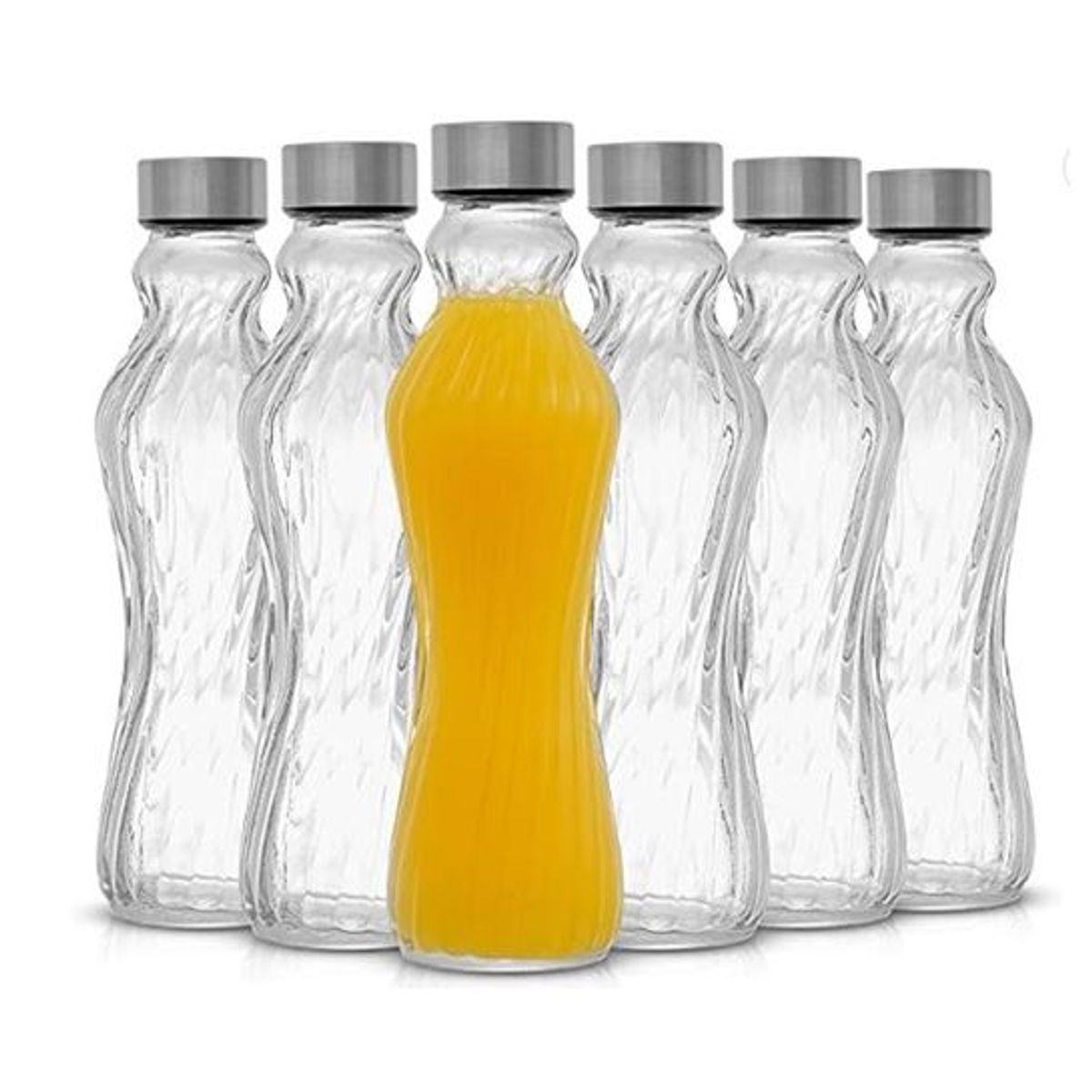 GENERICO - Botella Agua Diseño Vidrio Y Tapa Rosca 1000ml Hermética