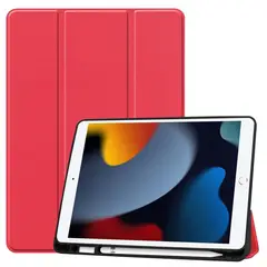 GENERICO - FUNDA PARA IPAD CON RANURA LAPIZ IPAD 10.9/ IPAD AIR 4 Y 5TA GEN ROJA