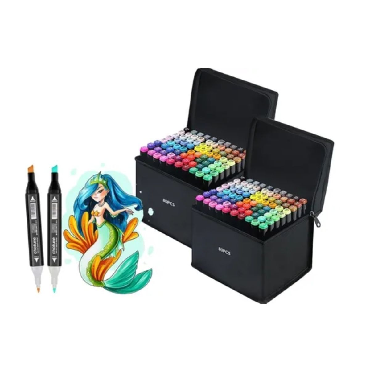 OFERTABKN - 168 Lápices Marcadores Doble Con Bolsa